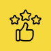 Thumbs-up with three stars icon